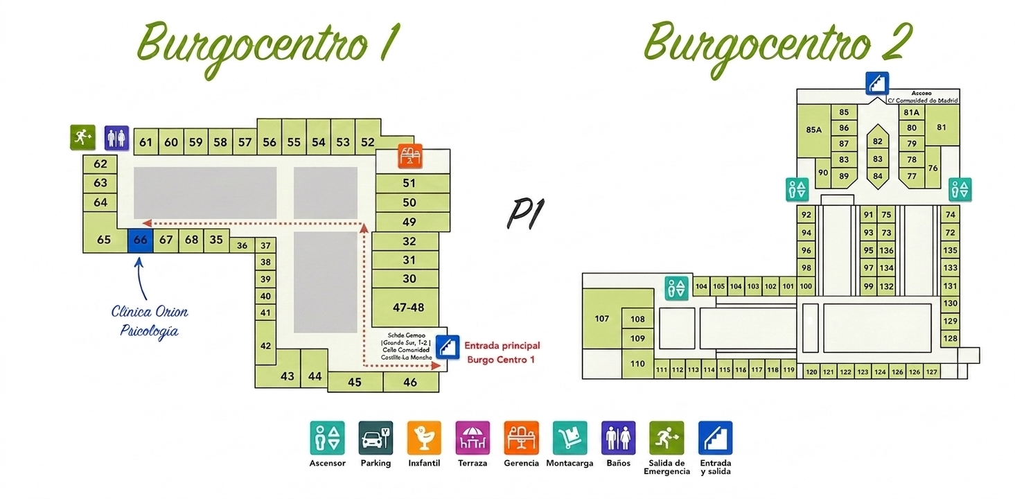 Imagen de un plano del centro comercial para saber como llegar